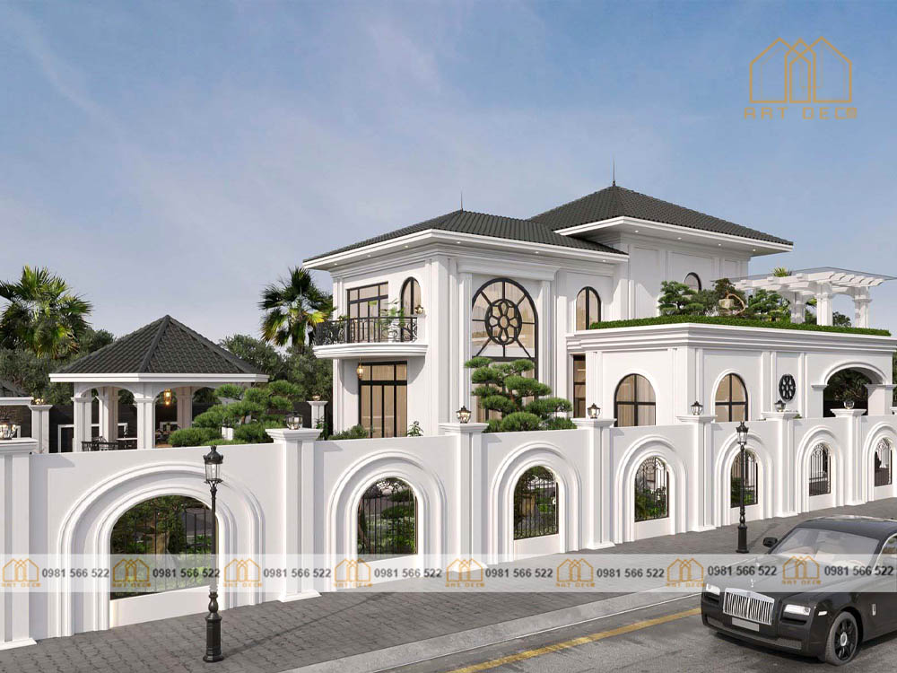 Biệt thự tối giản chuộng gam màu trắng chủ đạo sang trọng và đẳng cấp