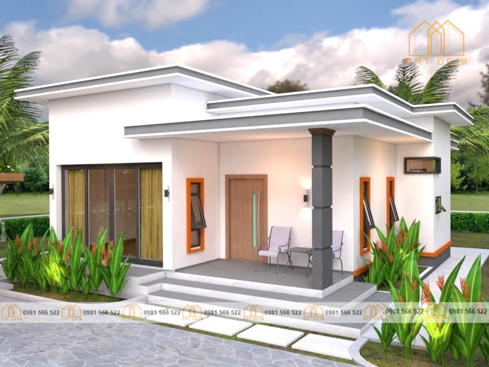 Mẫu nhà cấp 4 mái bằng đơn giản tiết kiệm chi phí thi công