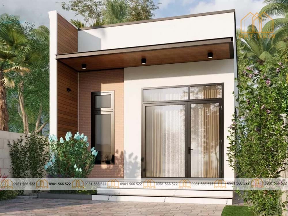 Mẫu nhà mái bằng 45x20cm nhỏ gọn nhưng hiện đại và sang trọng