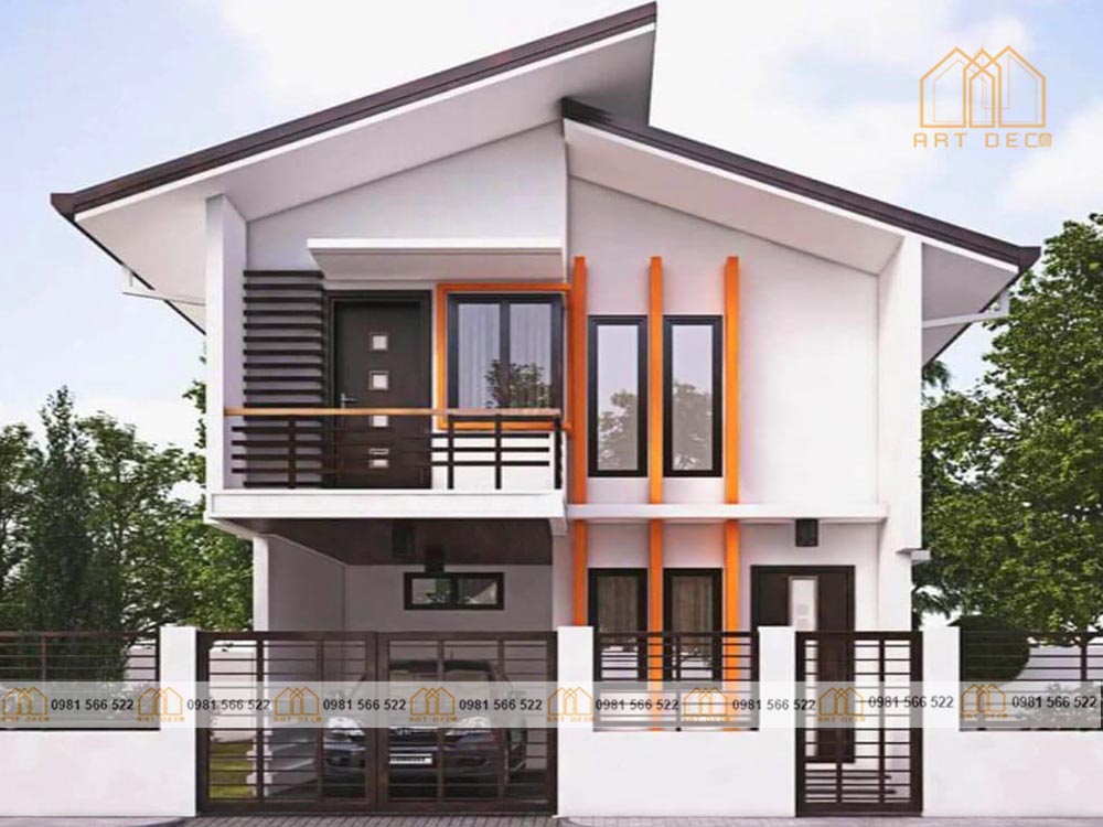 Mẫu thiết kế nhà mái lệch phong cách Thái hiện đại