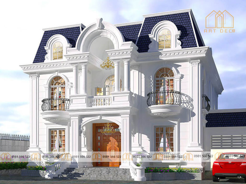 Thiết kế tân cổ điển thường được xây dựng cho nhà ở là biệt thự
