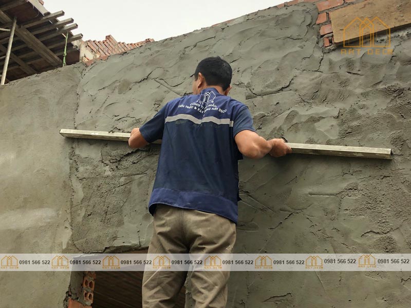 Cải tạo nhà ở Phú Giáo bằng cách sửa chữa tường phần thô và mở rộng phòng
