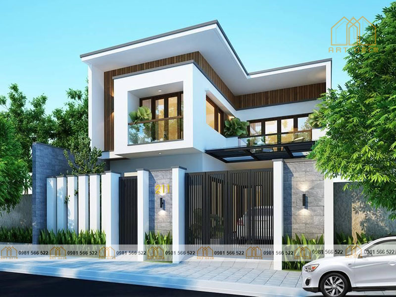 Mẫu nhà 2 tầng chữ l
