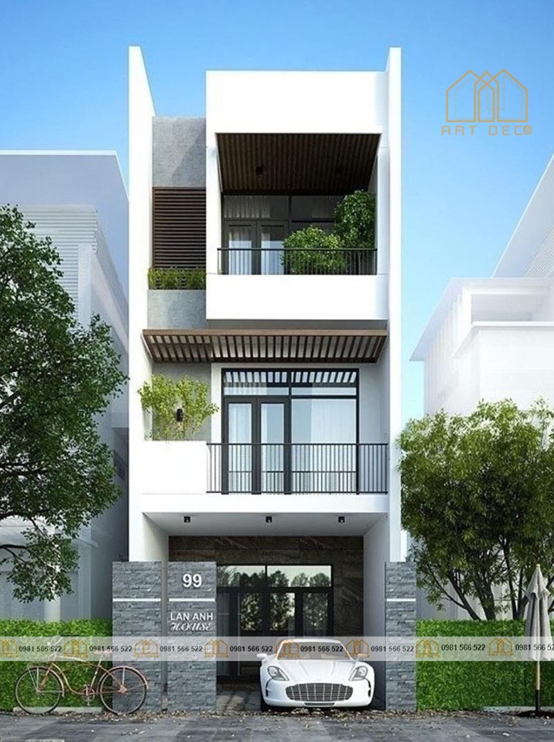 Mẫu nhà 3 tầng đẹp hiện đại