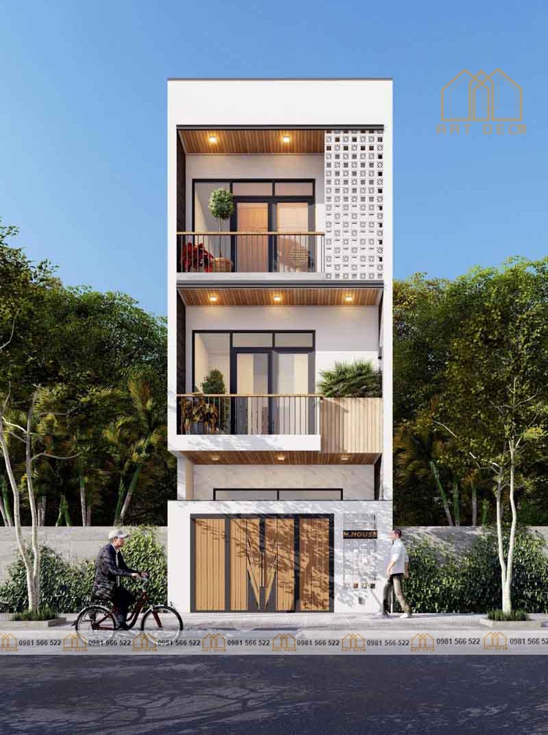 Mẫu nhà 3 tầng mái bằng