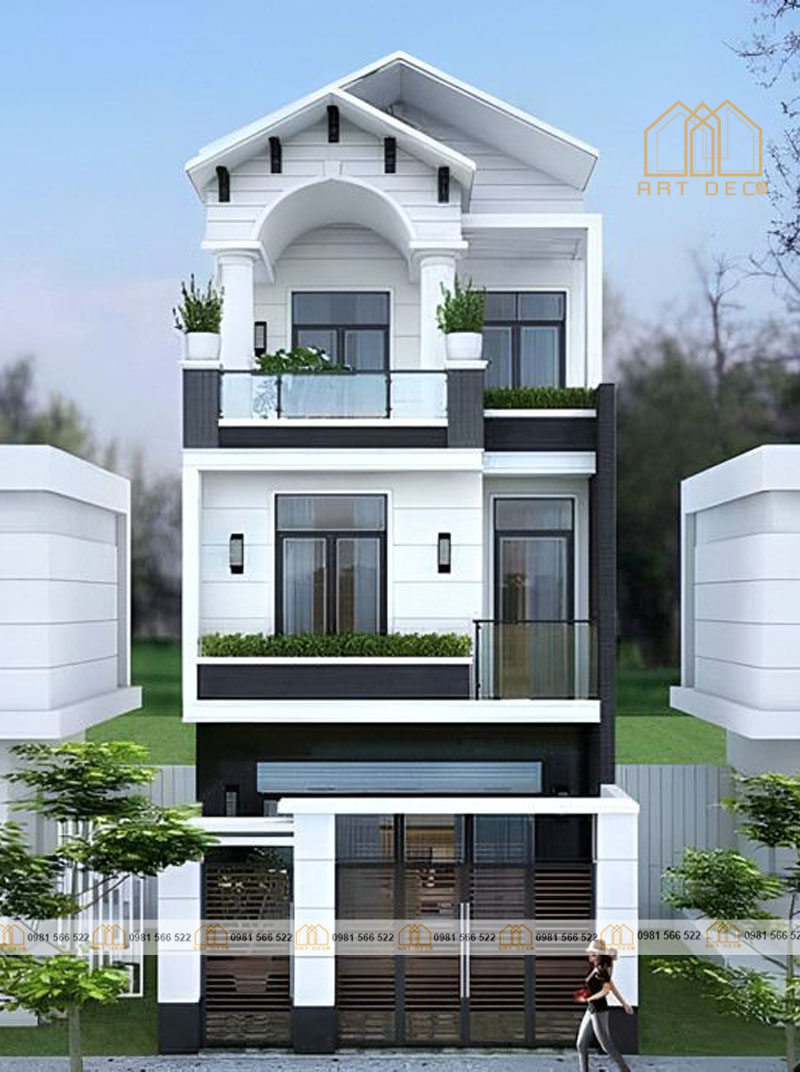 Mẫu nhà 3 tầng mái Thái