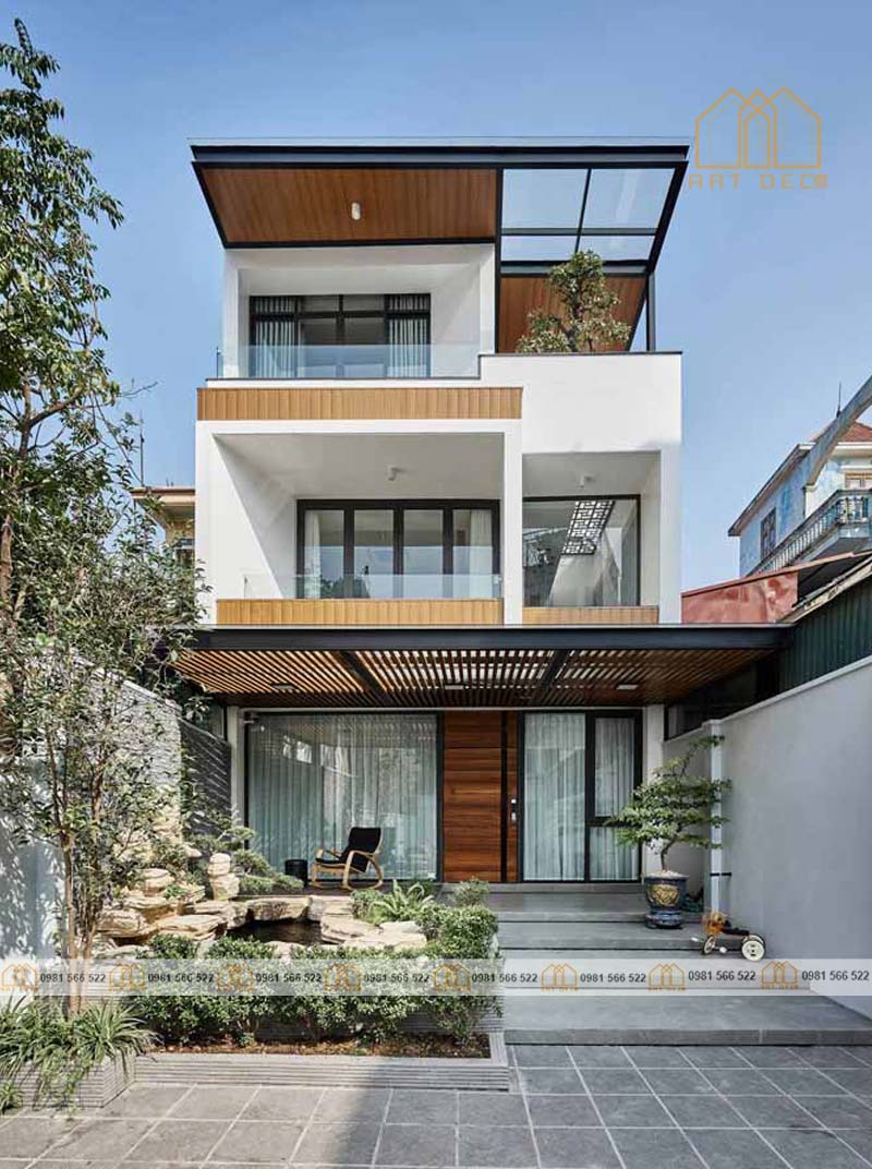 nhà 3 tầng phong cách tối giản được giới trẻ yêu thích
