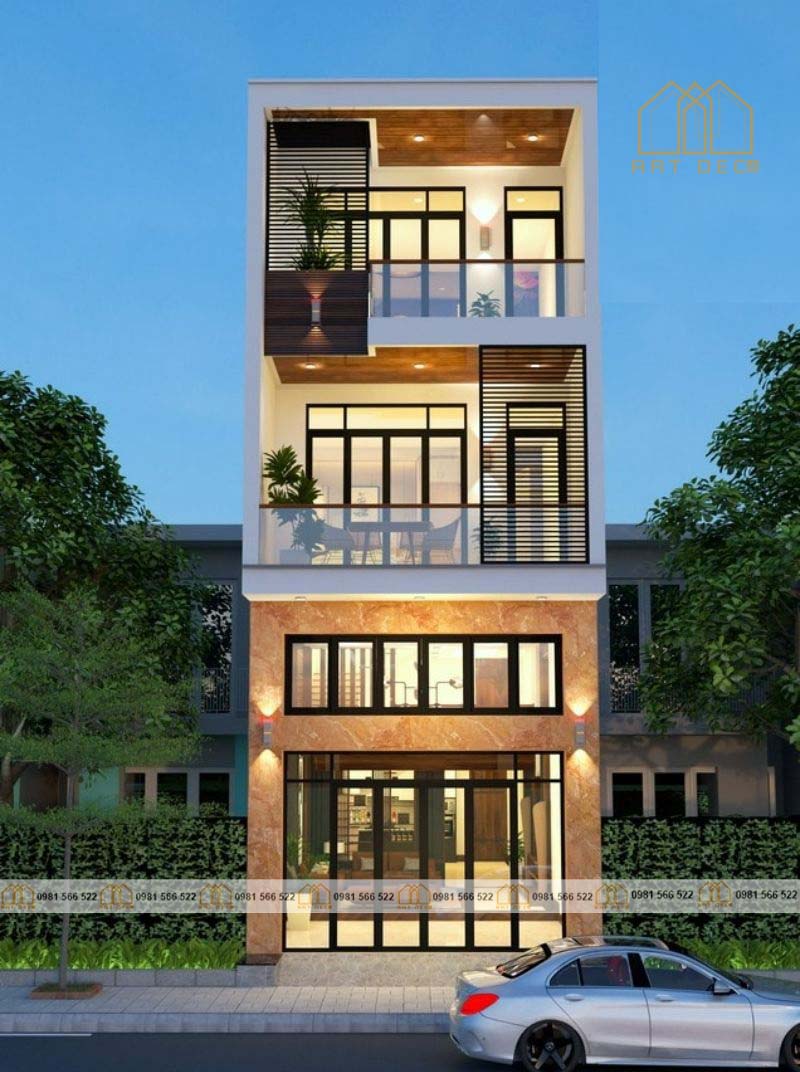 mẫu nhà 3 tầng được xây dựng trên nền đất hẹp