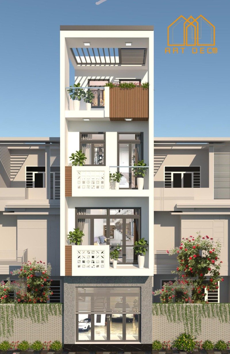 nhà 40m2 thiết kế 4 tầng