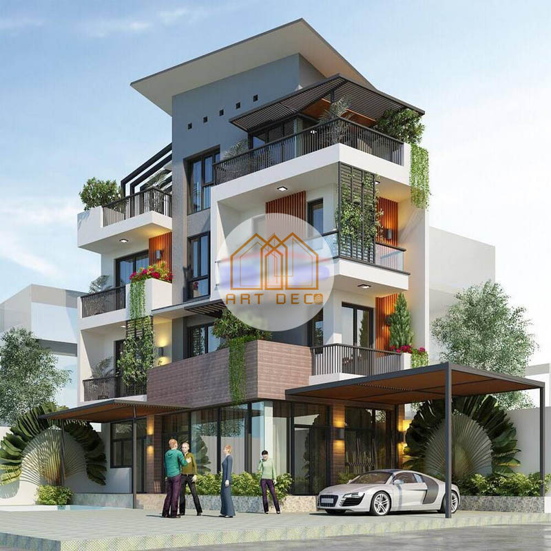 nhà phố 4 tầng rất được ưa chuộng ở khu vực thành thị