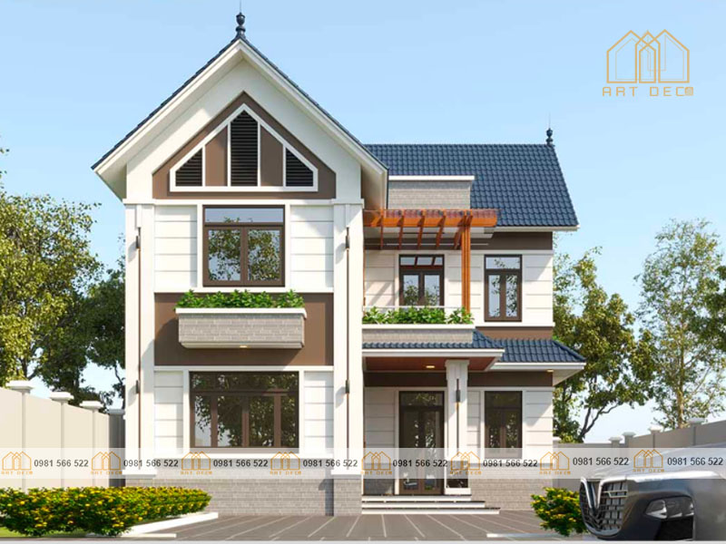 mẫu nhà mái thái chữ l cao tầng phổ biến ở thành thị