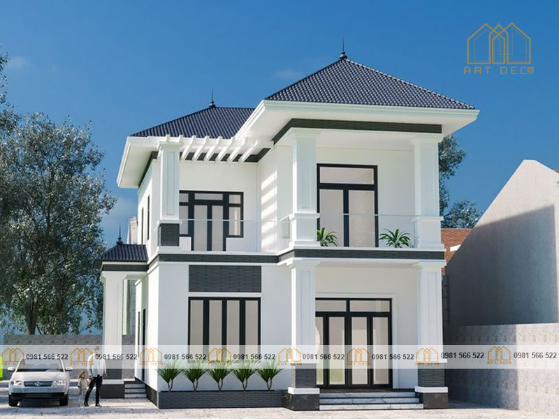 Nhà 2 tầng thiết kế mái Nhật hiện đại và đẳng cấp