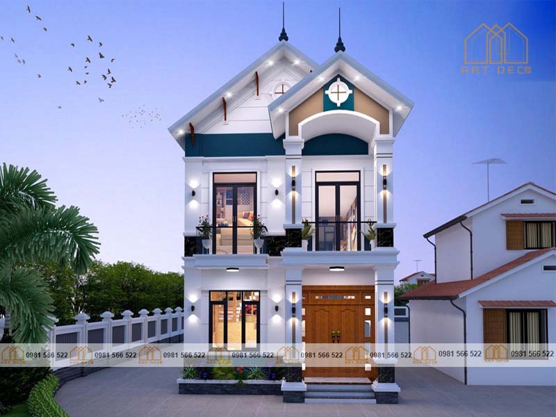 Nhà 2 tầng mái thái theo phong cách hiện đại tại tỉnh Thanh Hóa