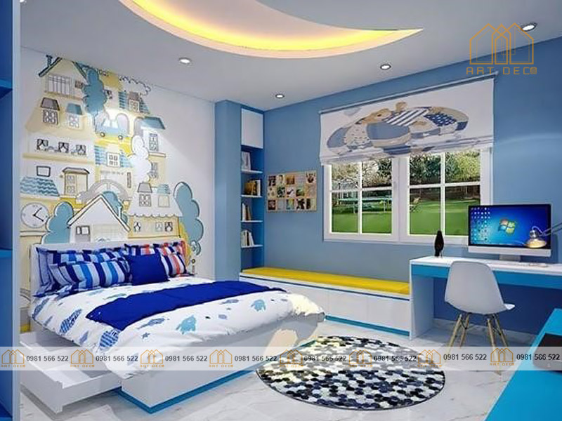 Phòng khách phong cách kỳ thú được nhiều bé nam yêu thích