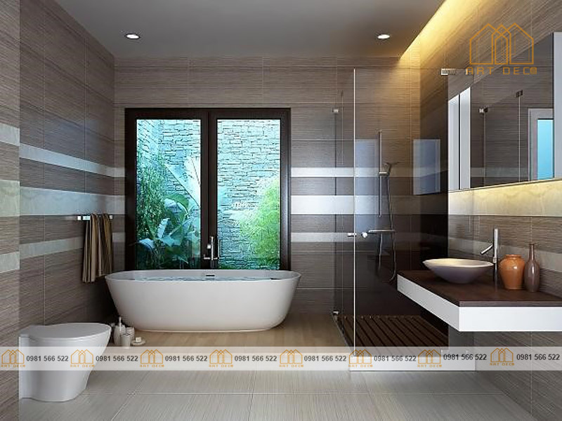 Mẫu phòng tắm cho kiến trúc nhà phố cao tầng